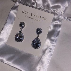 Olive and Piper Glass Crystal Teardrop Earrings